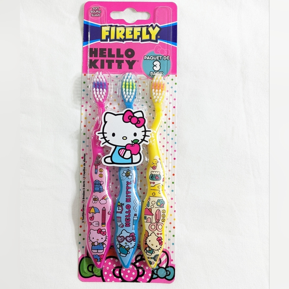 Firefly Hello Kitty by Sanrio Children's Toothbrushes, 3 Count